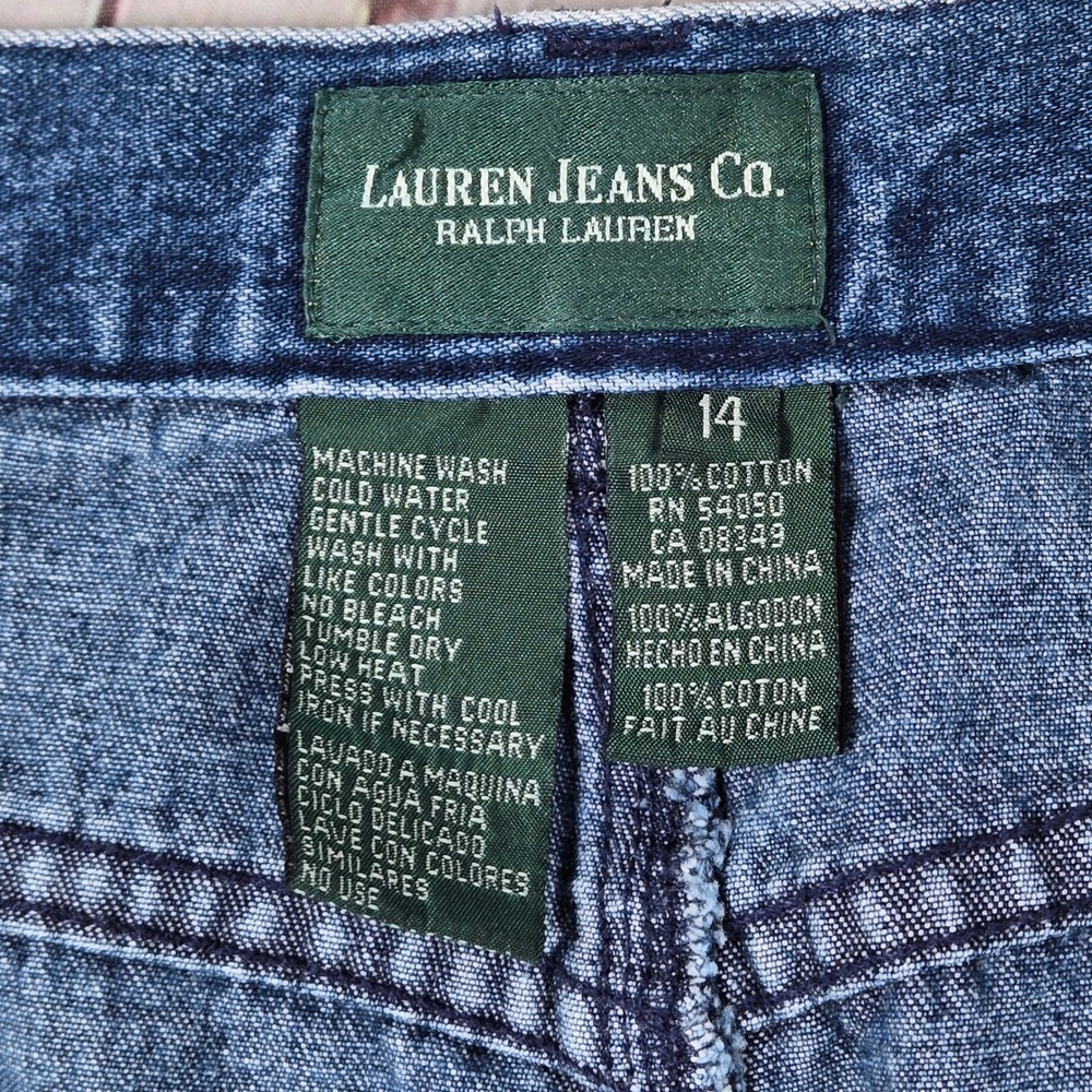 Lauren Jeans Co Ralph Lauren Blue Denim Maxi Skirt‎ Raw Hem Size 14 - Picture 3 of 8